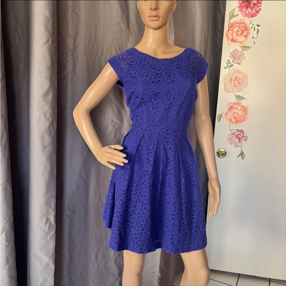 Amelia James Blue Fit and Flare Mini Dress for Cocktail